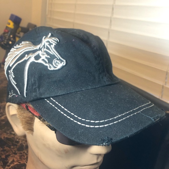 Awst International Black White Embroidered Horse Baseball Hats Size Adjustable - Picture 9 of 12